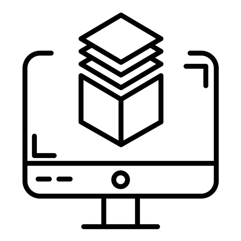 Augmented Reality Line Icon vector