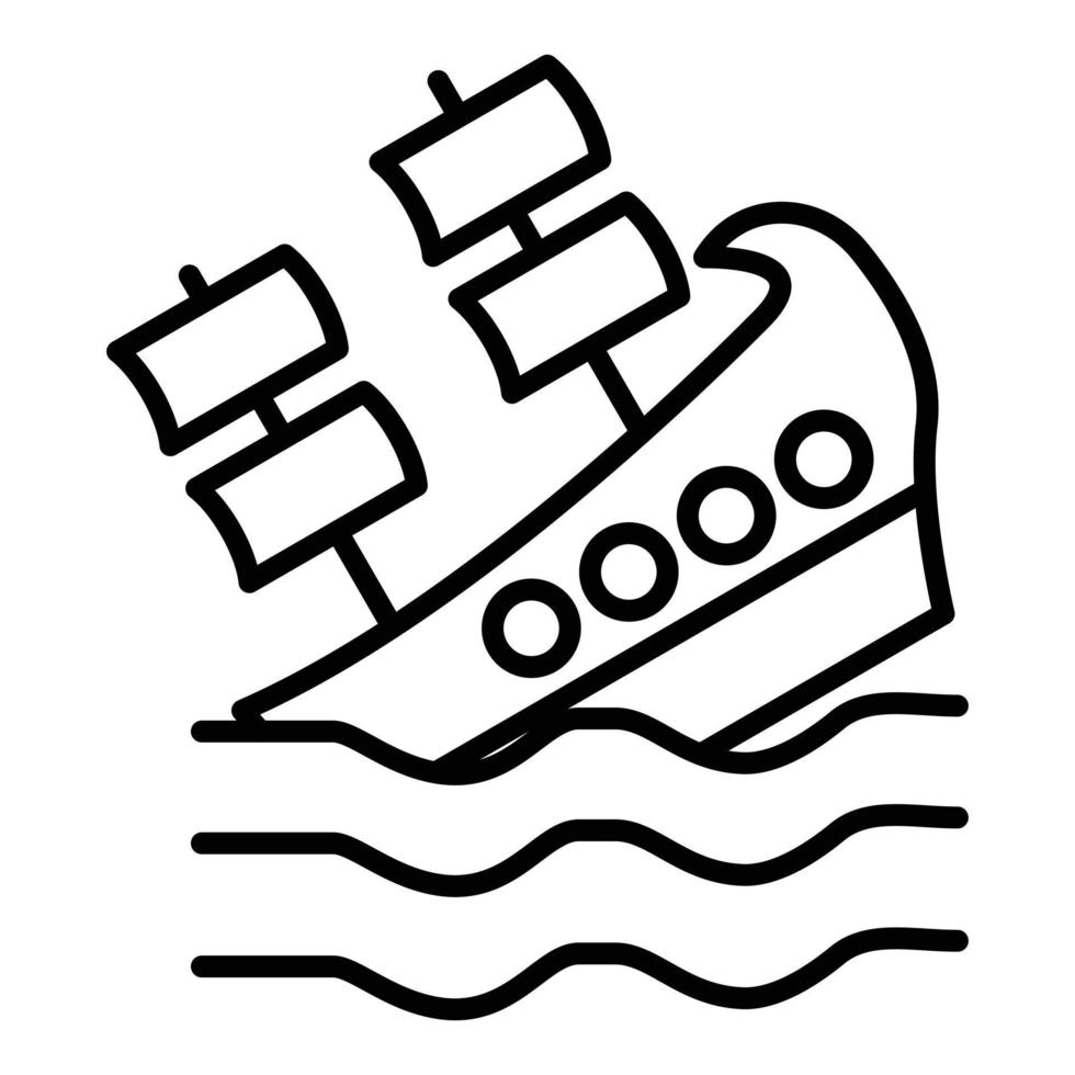 Shipwreck Line Icon vector