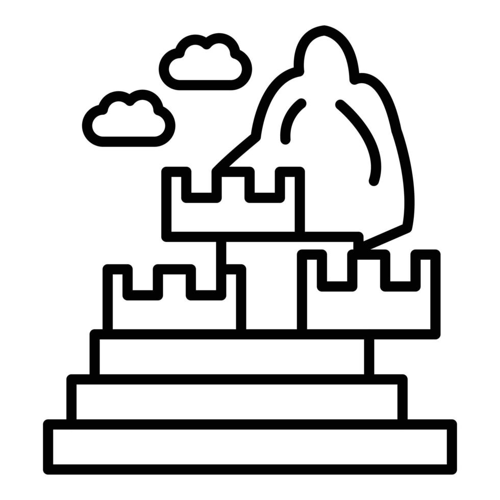 Machu Picchu Line Icon vector