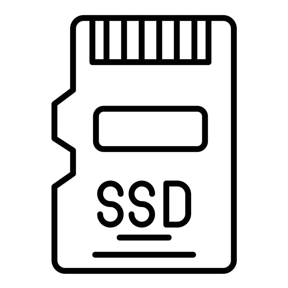 SSD Card Line Icon vector