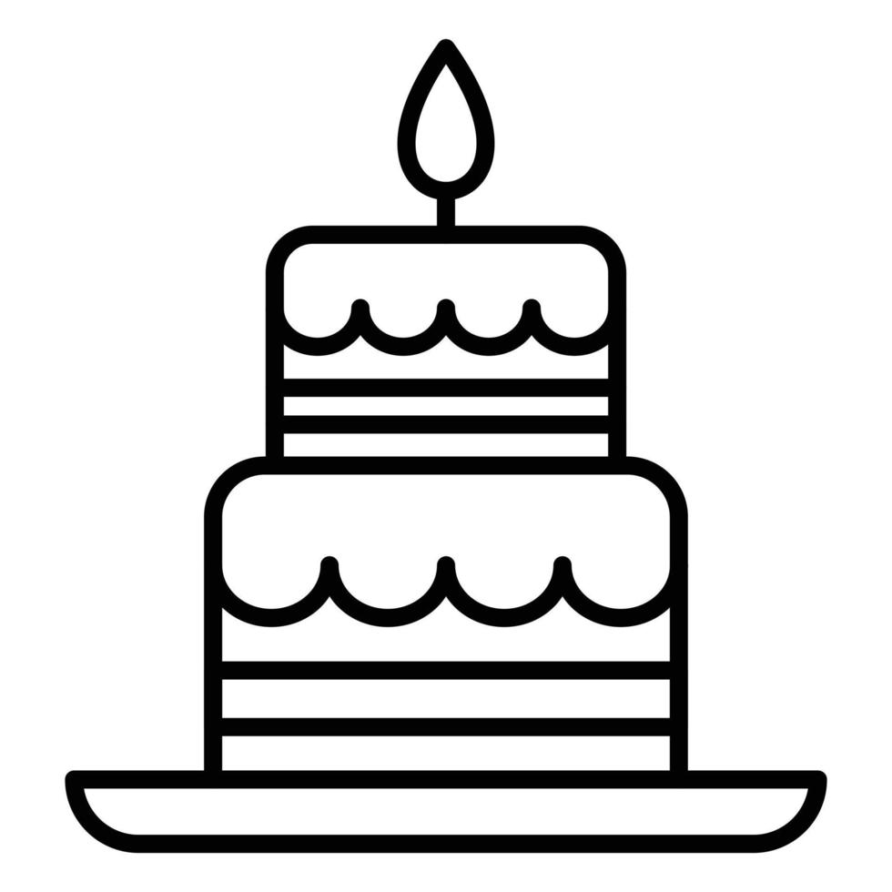 Two Layered Cake Line Icon vector