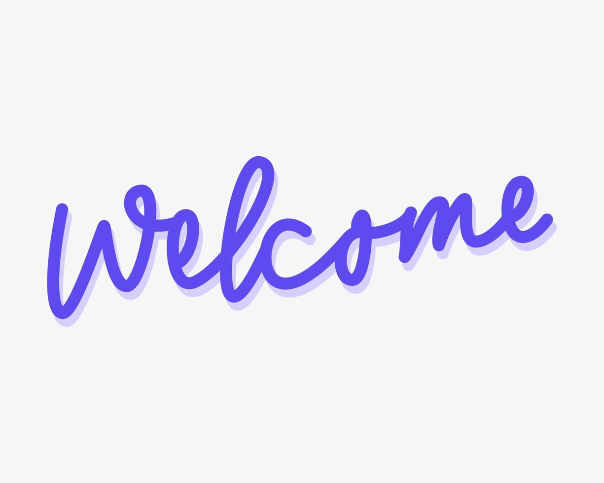 Monoline lettering Welcome, Calligraphic lettering vector