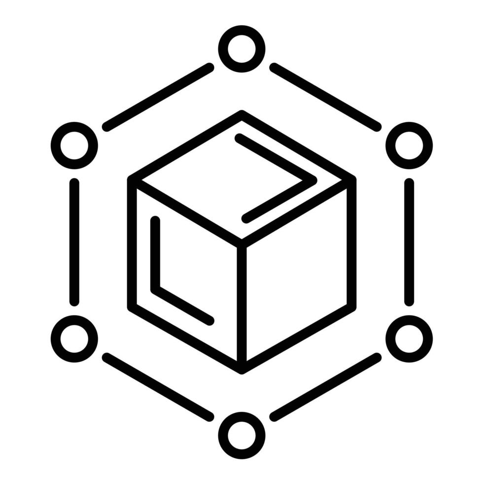 Blockchain Line Icon vector