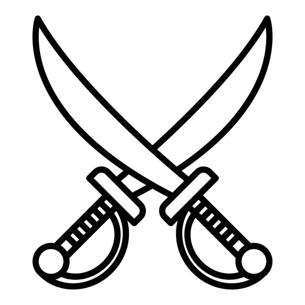 icono de línea de cuchillo pirata vector