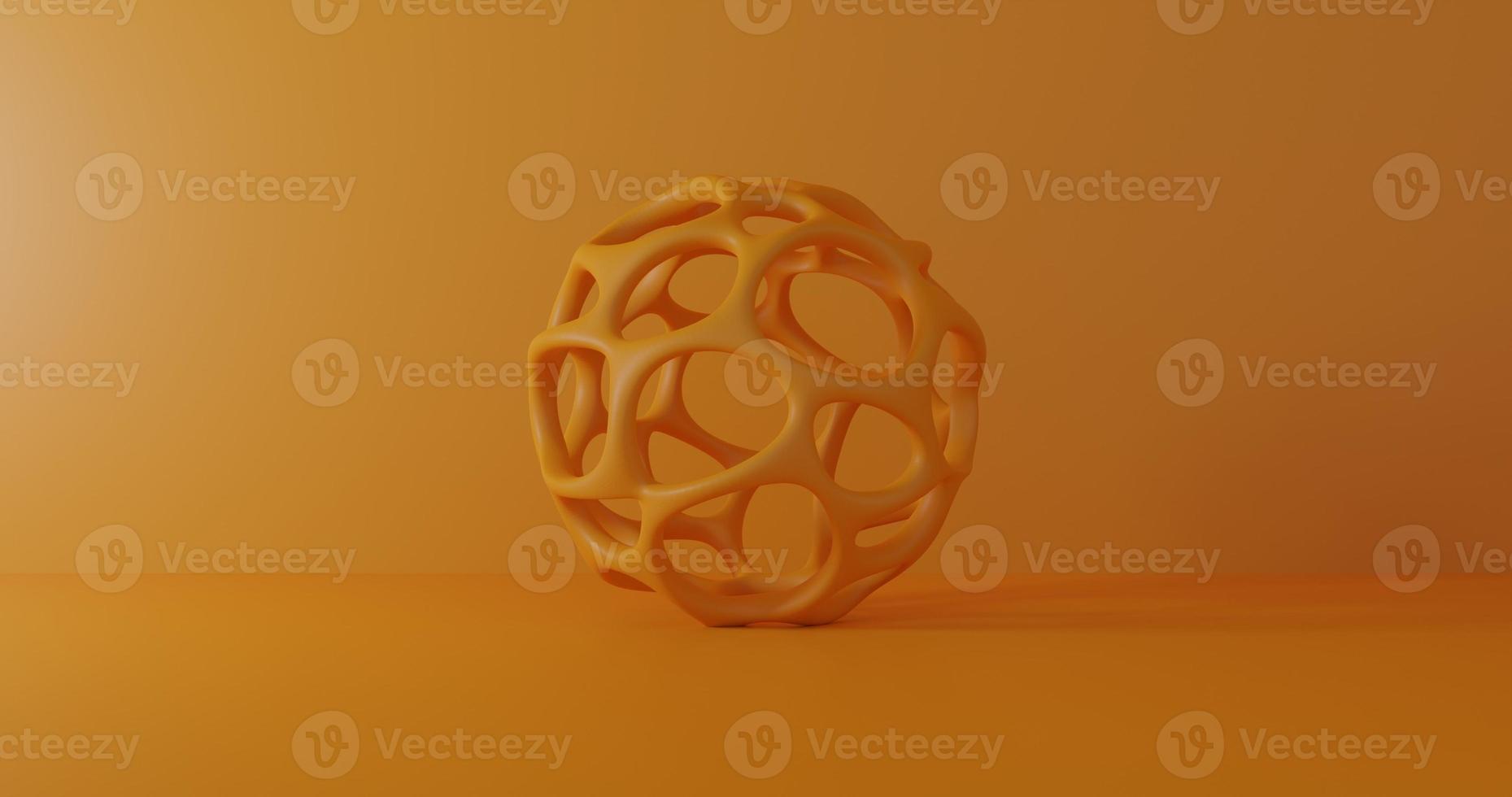 voronoi sphere isolate in orange background photo
