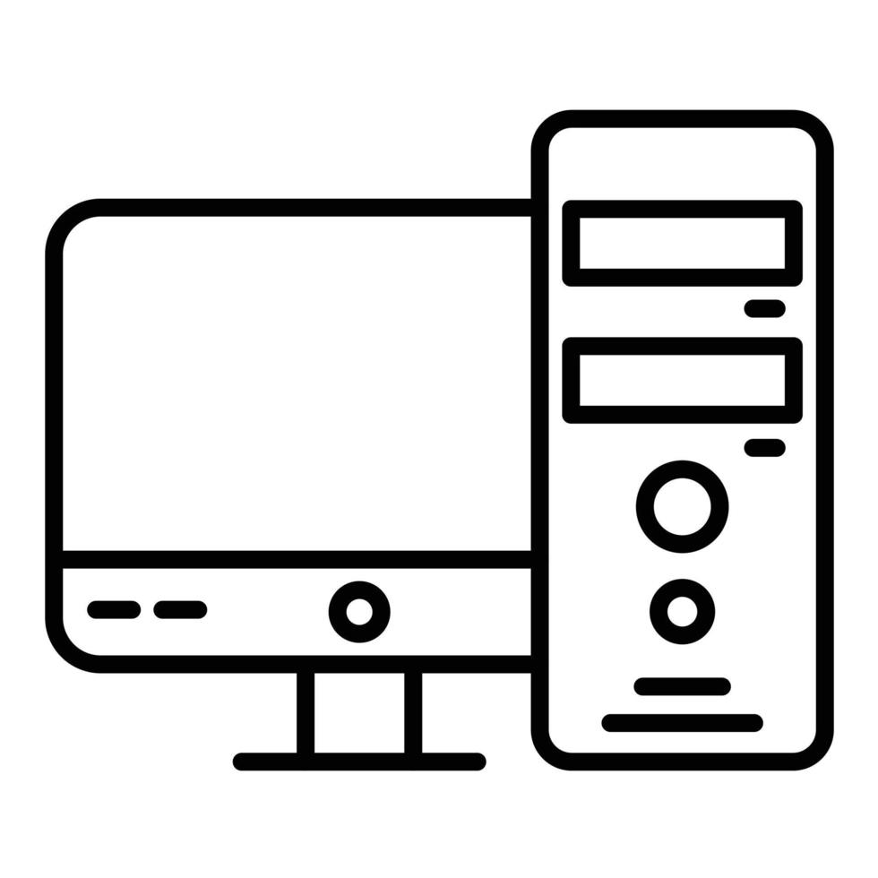 Computer Tower Line Icon vector