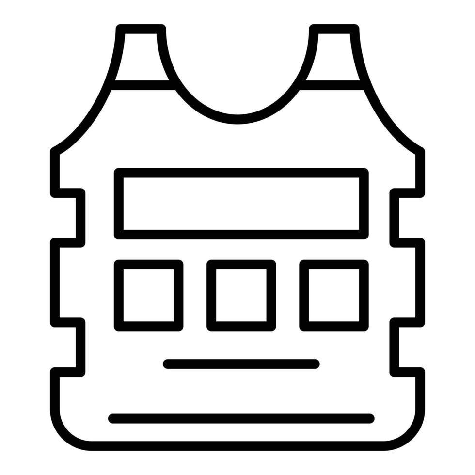 Bulletproof Vest Line Icon vector