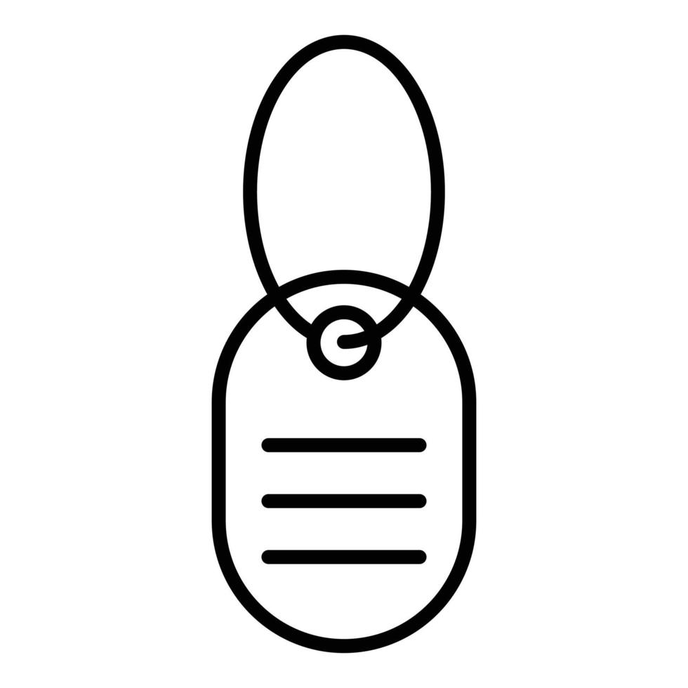 Army Dog Tag Line Icon vector