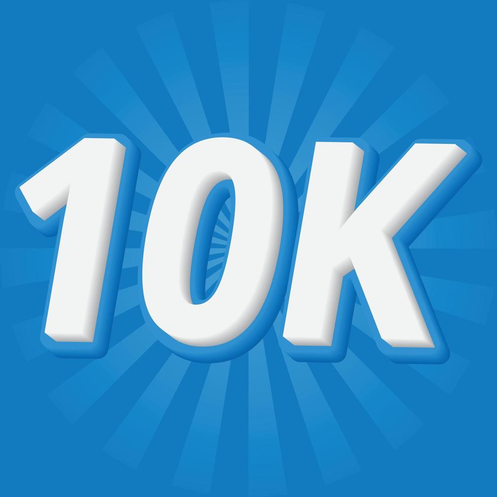 10k followers text effect vector