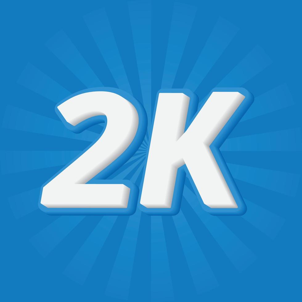 Celebración de 2k seguidores en redes sociales vector