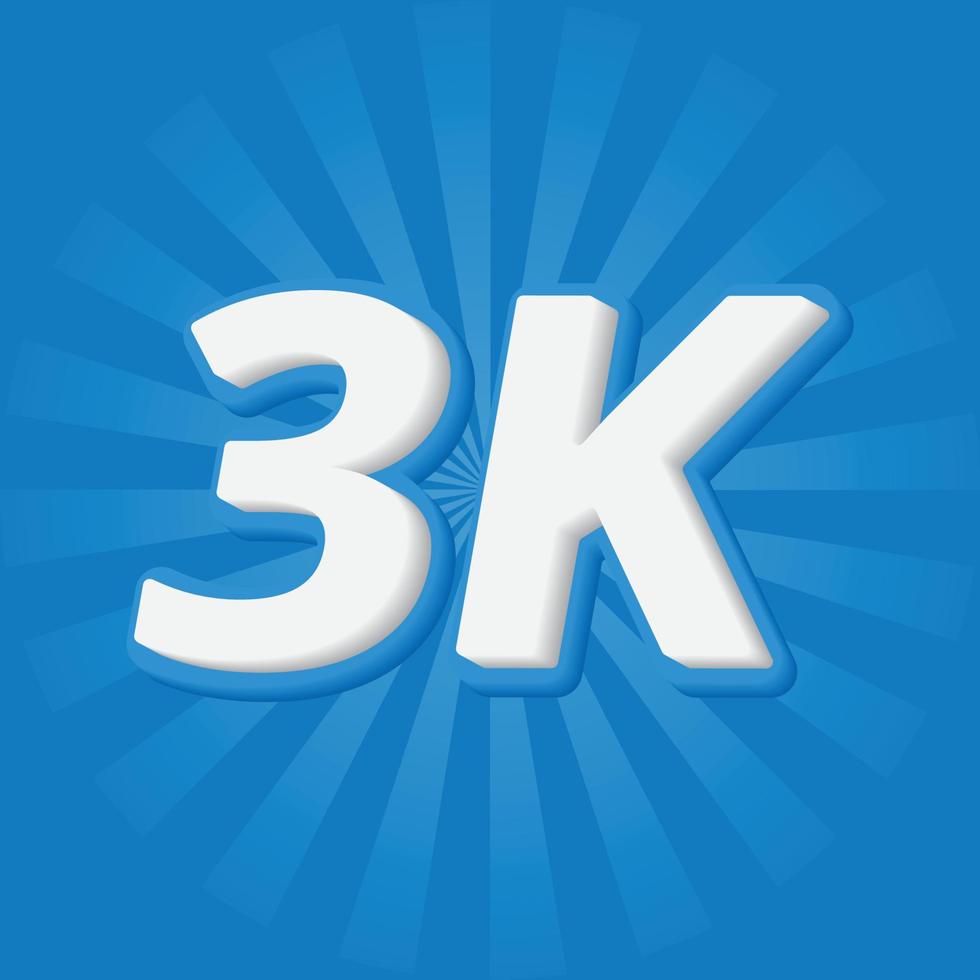 3k social media network followers celebration vector