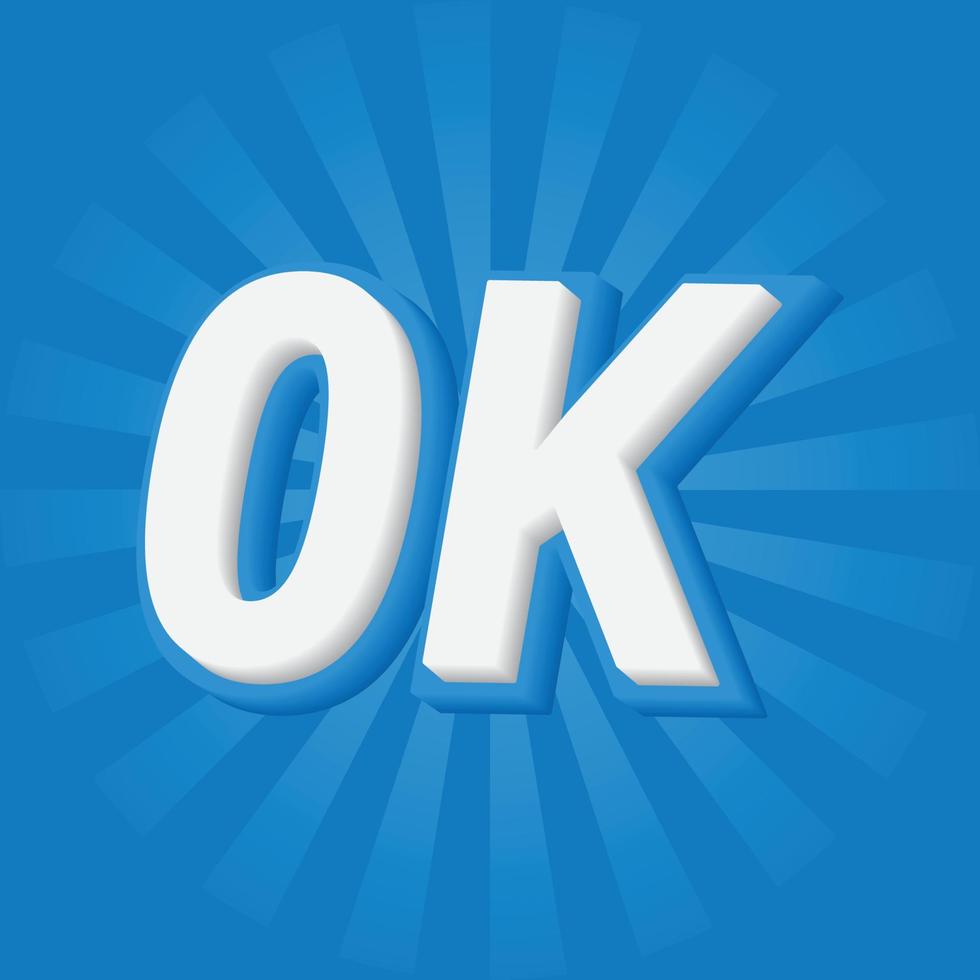 Ok text effect, simple text style vector