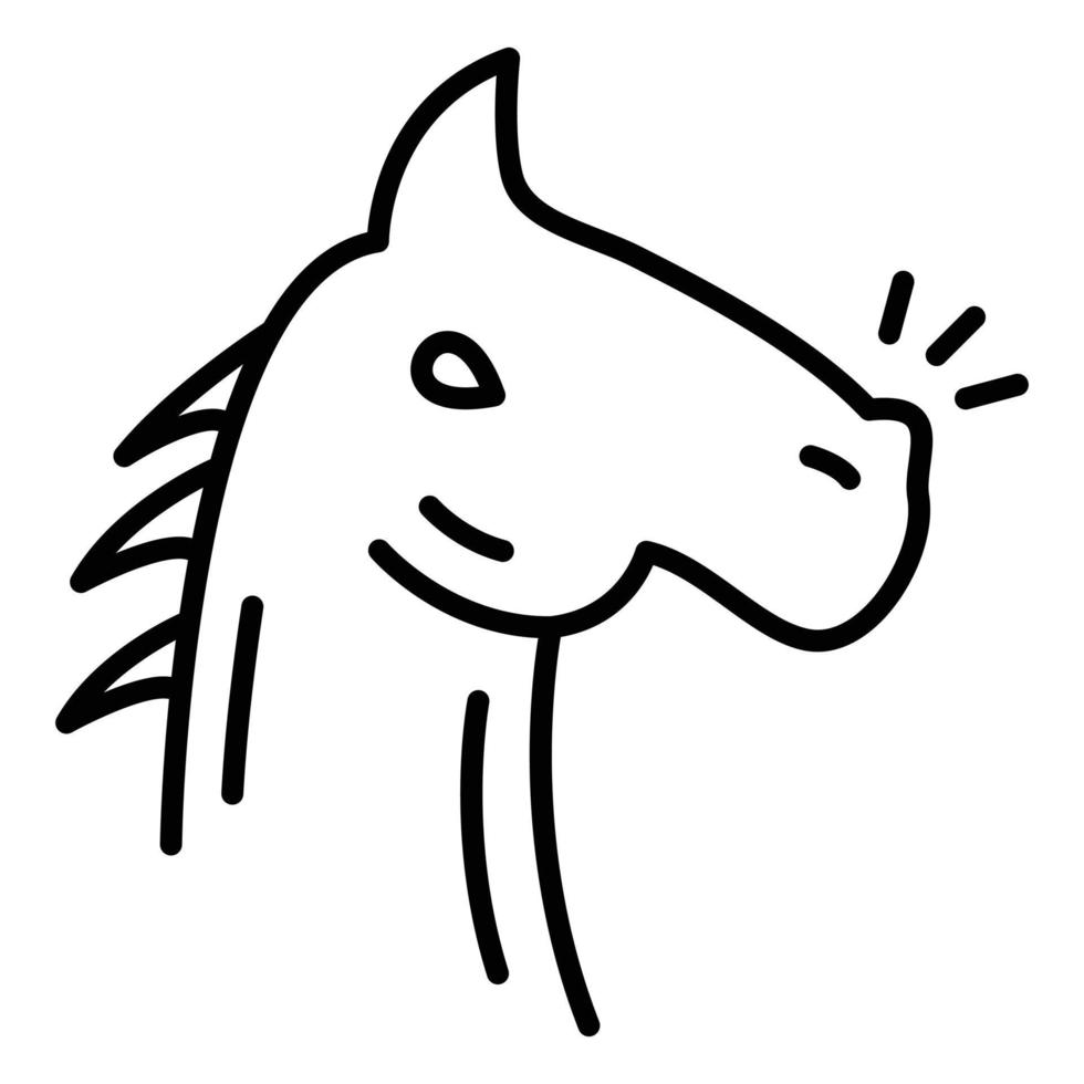 icono de línea de caballo vector
