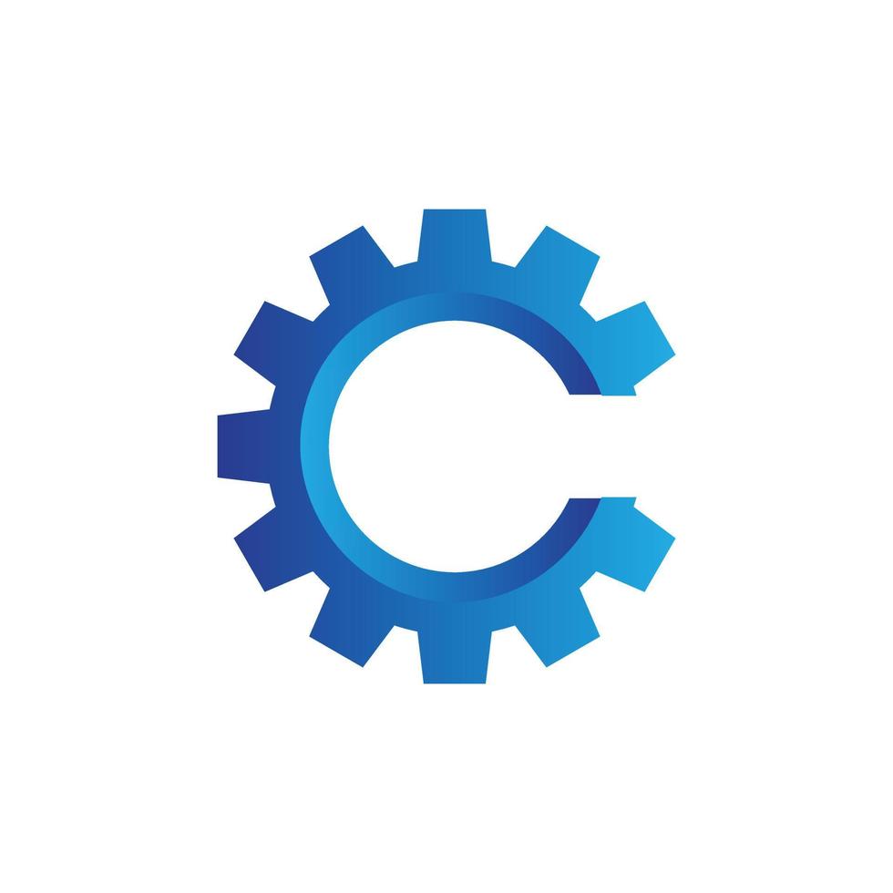 Letter C Gear Logo Vector Design