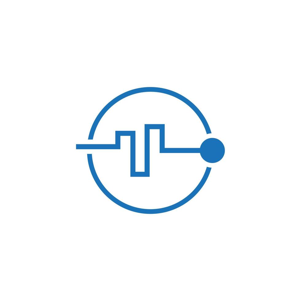 Vector technology icon. Electric circuit logo.