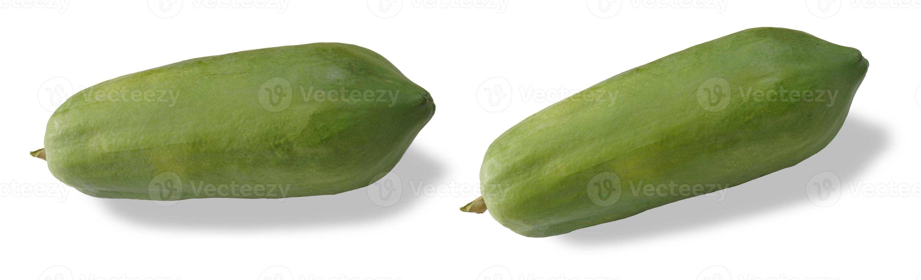 papaya fruit with seeds isolated on white background. photo