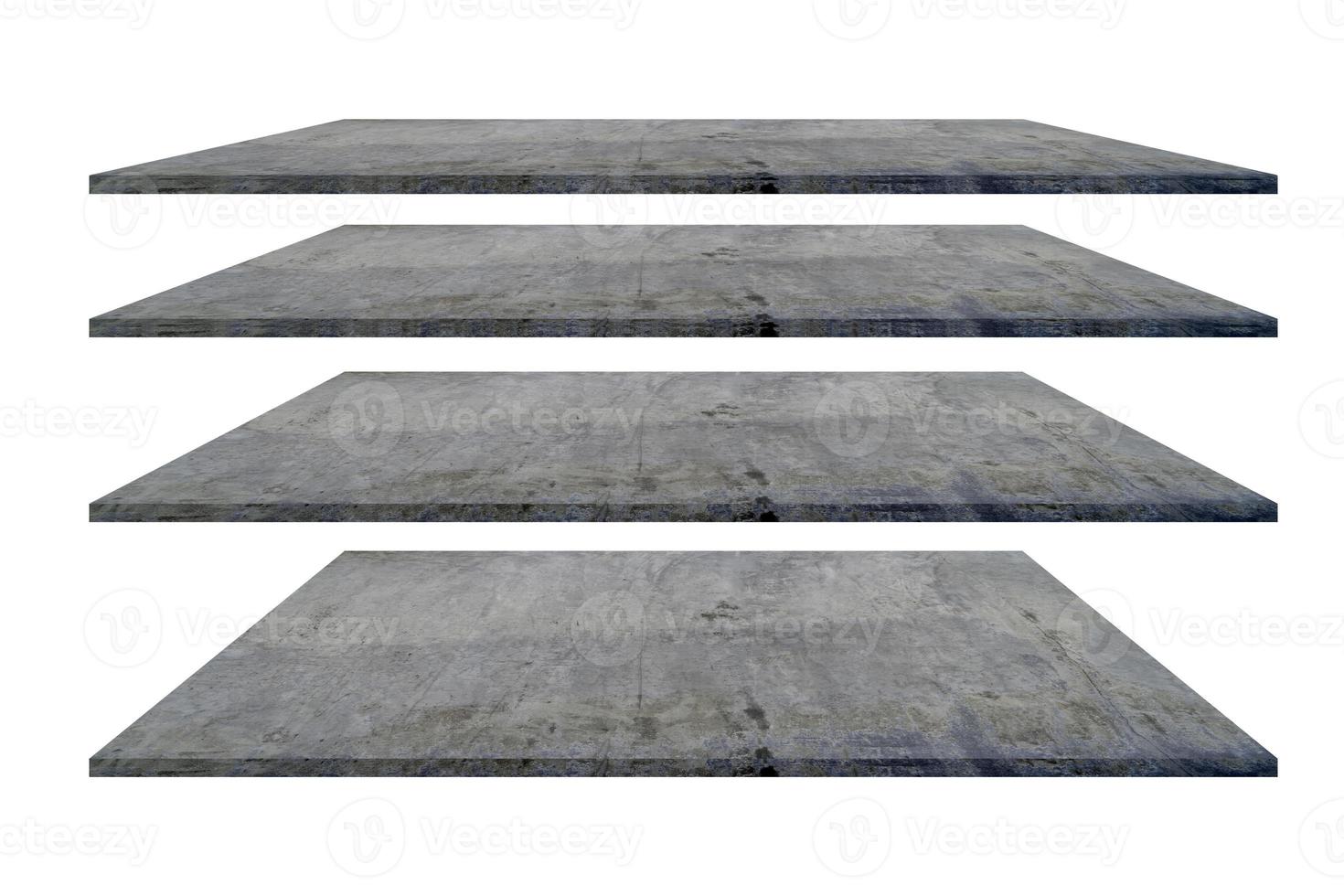 A collection of shelves on a separate white background. Objects with Clipping Paths for design work. photo
