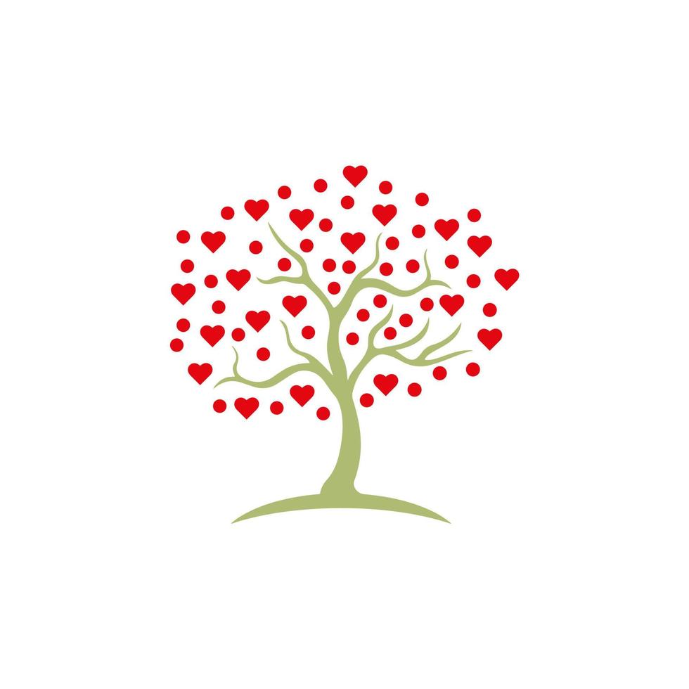 Vector Heart Tree Icon