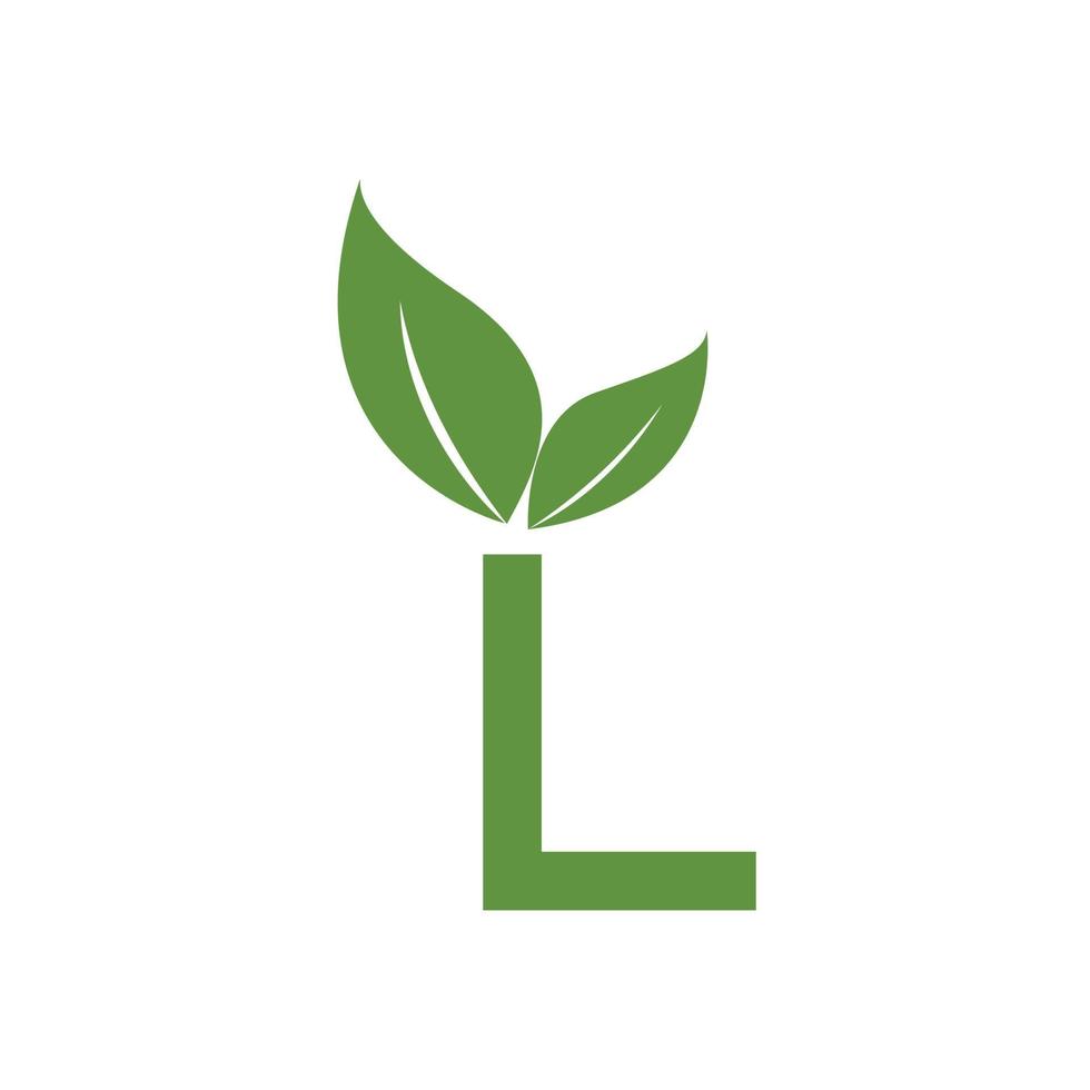 Letter L Leaf Logo Design Template vector