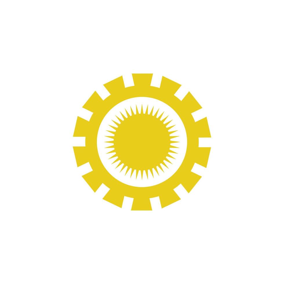 logo de engranaje con sol vector