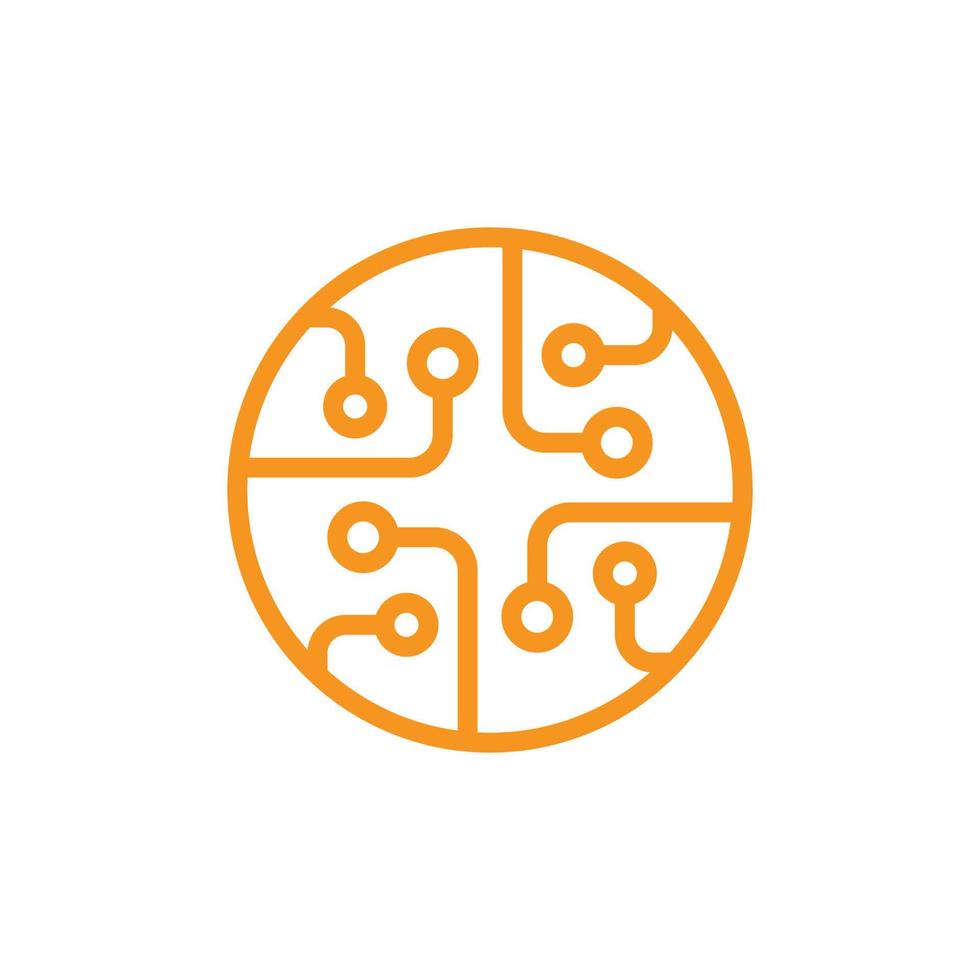 Circuit board, technology vector icon. Web site design, logo, app. Globe, World Technology Logo, Icon.
