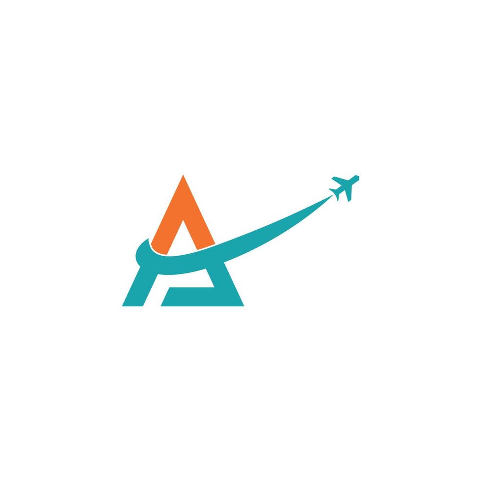 Letter A Air Travel Logo Design Template. vector