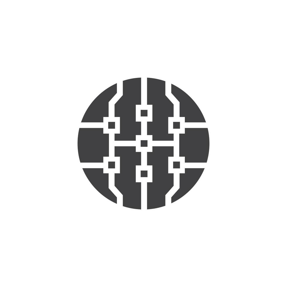 Circuit board, technology vector icon. Web site design, logo, app. Globe, World Technology Logo, Icon.