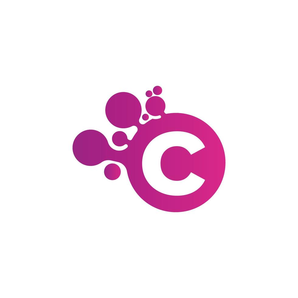 logotipo de la letra c del cerebro. logotipo de conexión cerebral, diseño de iconos listo para usar. icono de letra c creativa. vector