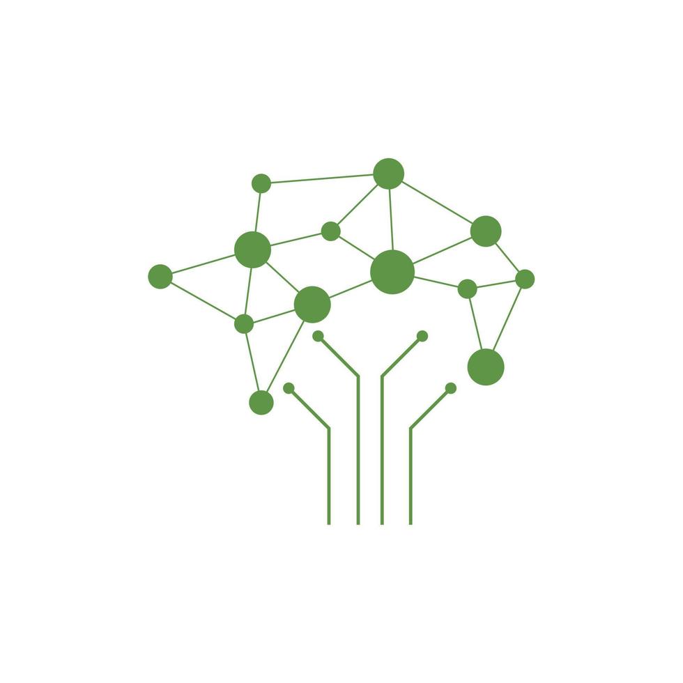 Digital technology tree icon. Vector tech tree logo