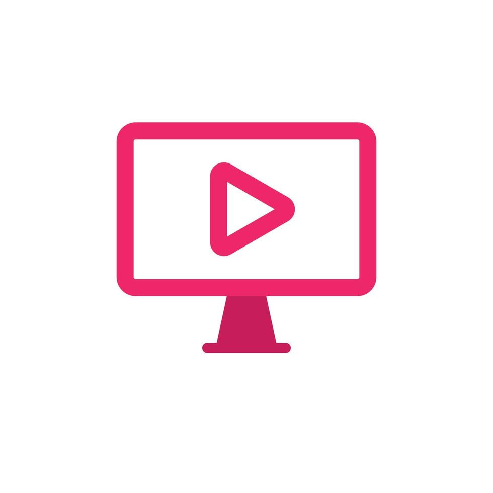 Play Media Logo. Computer, Tv, Video Game Icon. vector