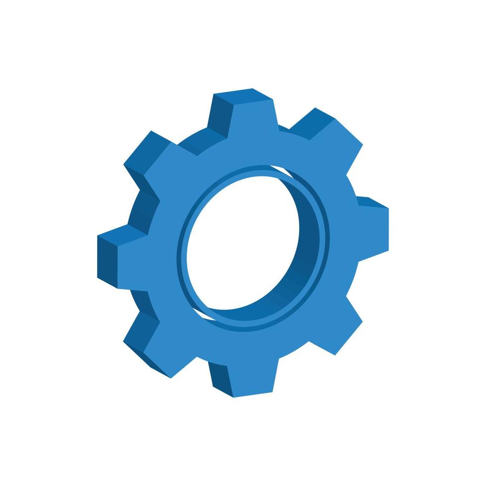 3D Gear Logo Vector Design