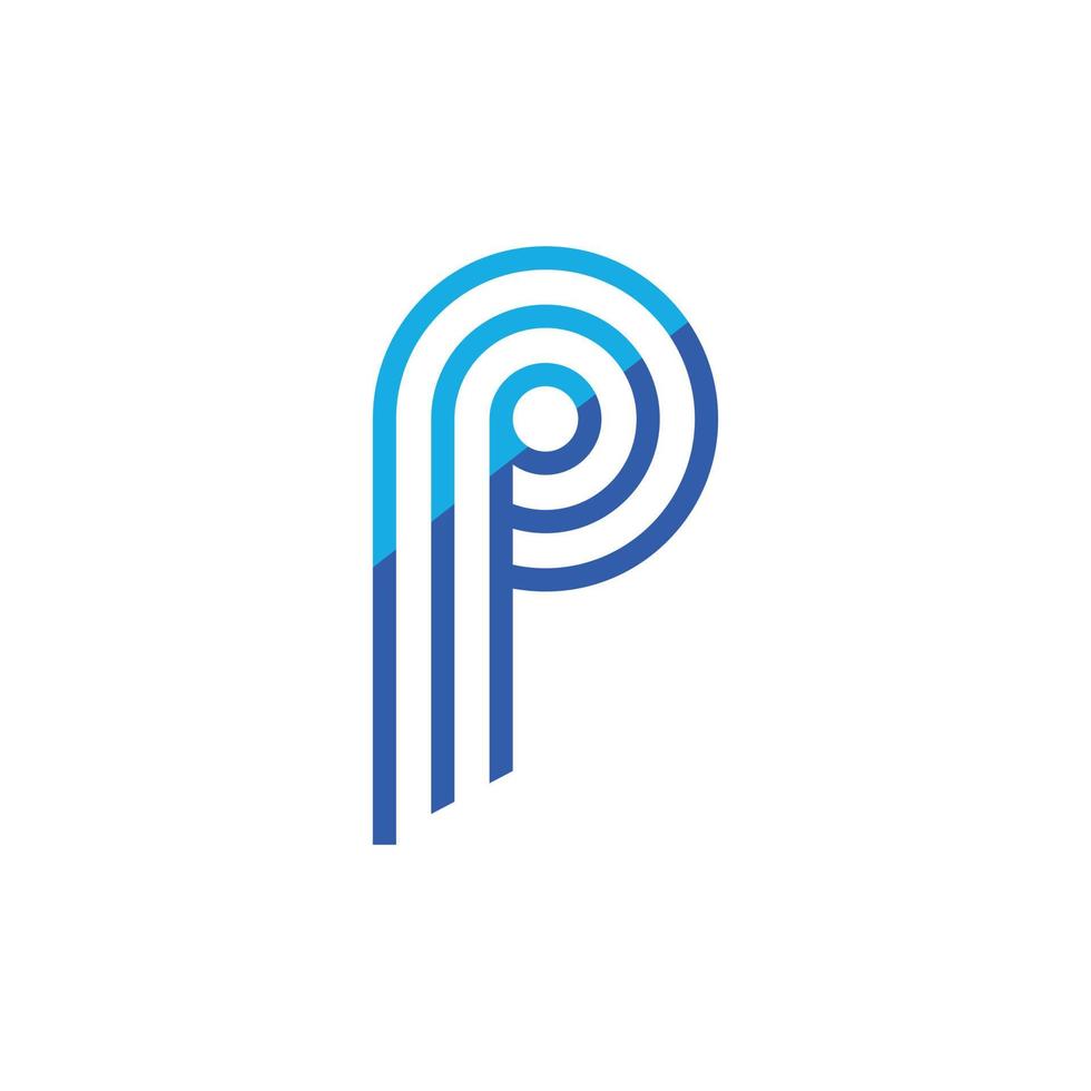 Letter P vector line logo design