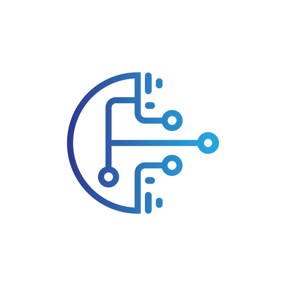 Gradient Technology Logotype. Vector Tech Icon.