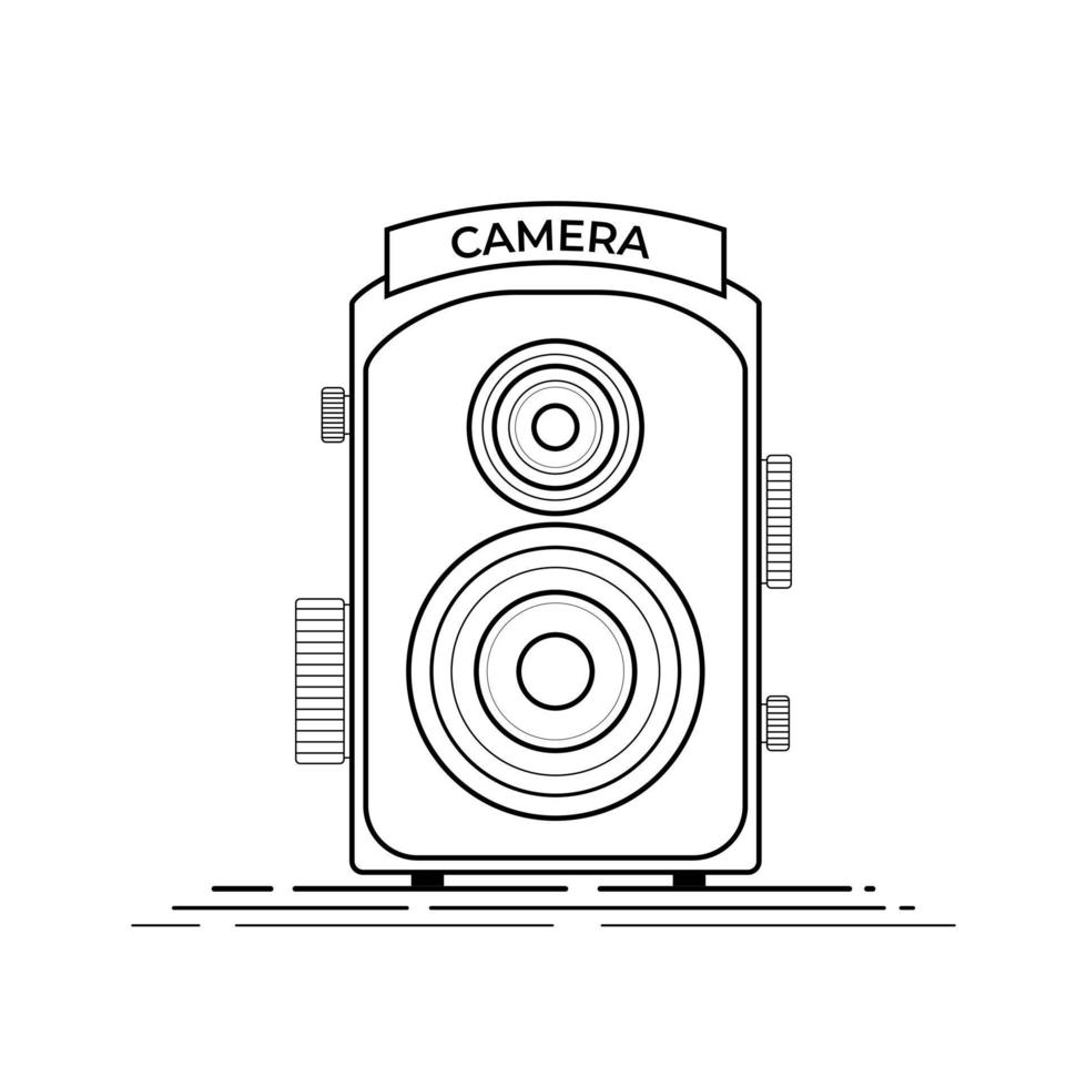Line art of Classic Camera vector illustration