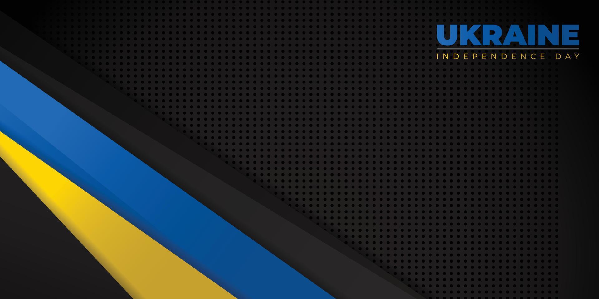 Black, Blue and yellow geometric background for Ukraine independence day design vector