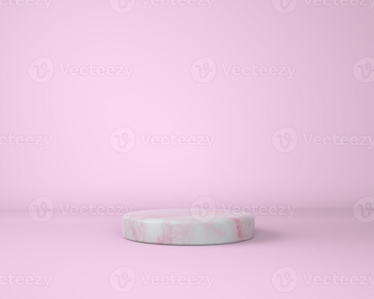 Mockup podium for branding. Light background and marble pedestal with geometric shapes. 3d. photo
