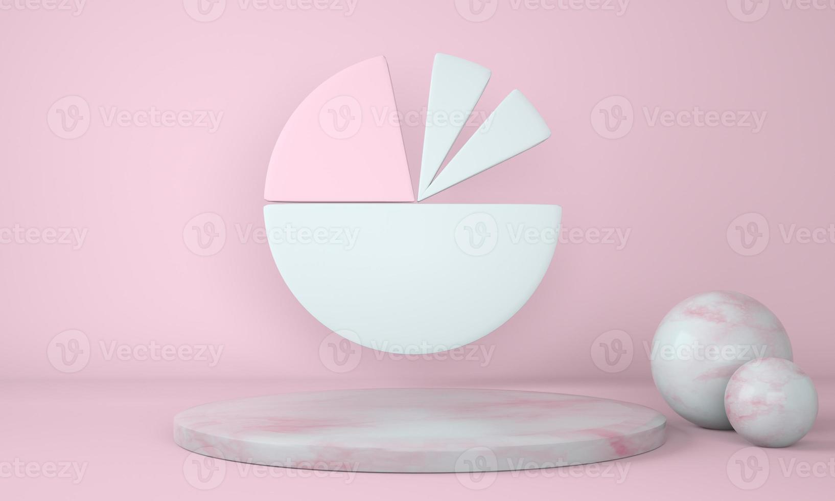 Mockup podium for branding. Light background and marble pedestal with geometric shapes. 3d. photo