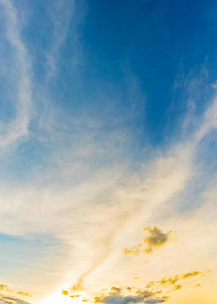 Colorful vertical sky with cloud on a sunny day. photo