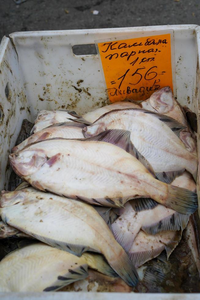 Street sale of fresh fish. Vladivotsok, Russia photo