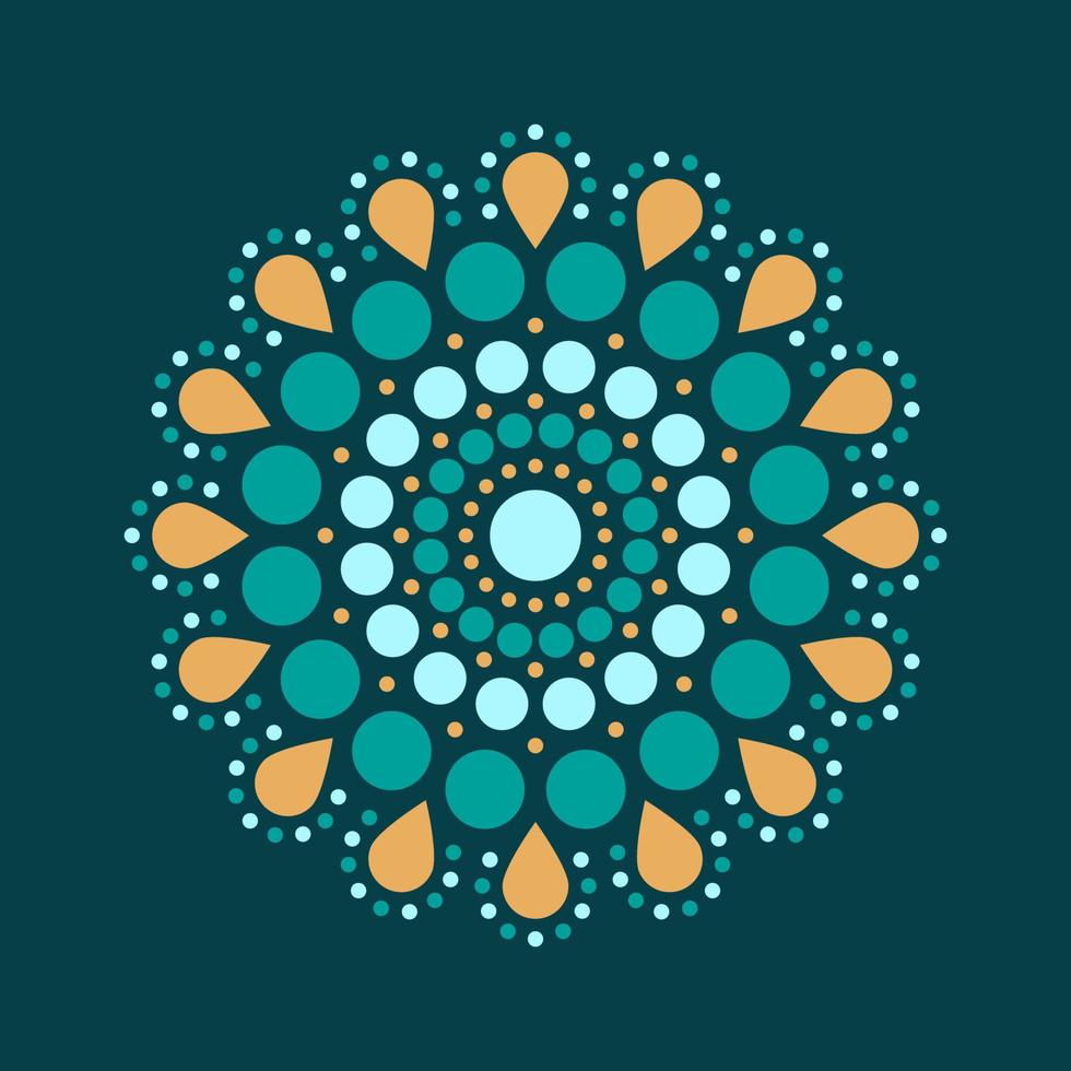 la pintura de puntos se encuentra con los mandalas. estilo aborigen de pintura de puntos y poder de mandala. flor decorativa vector