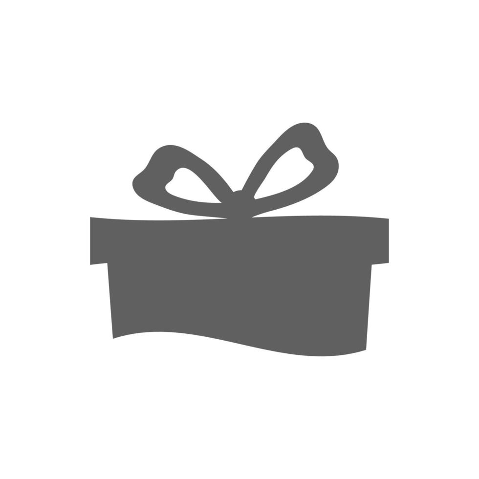 caja de regalo con cinta. icono de diseño plano. banners, plantilla de diseño gráfico o sitio web. color gris vector