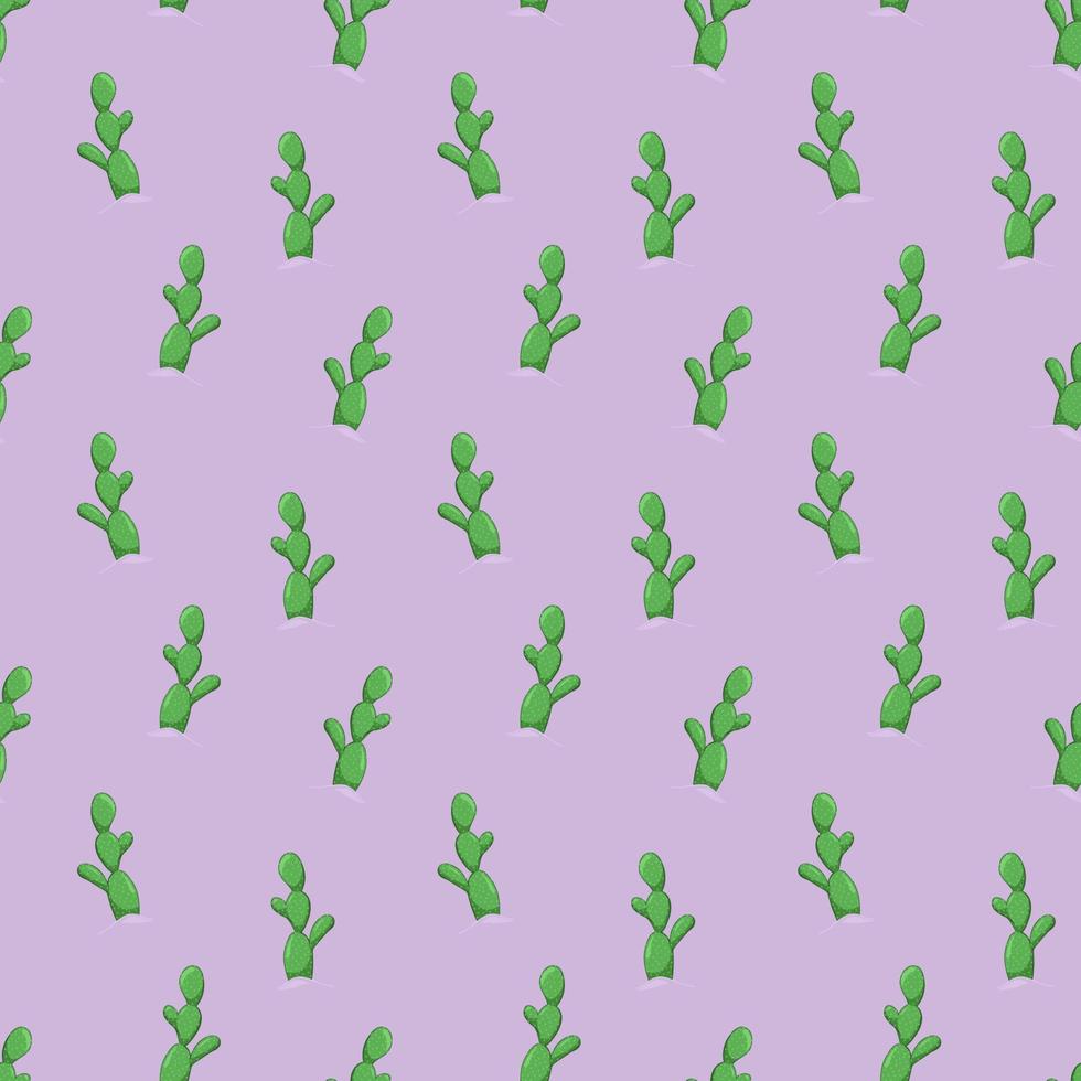 Vector seamless pattern with cacti. Natural summer print. Flat child illustration.