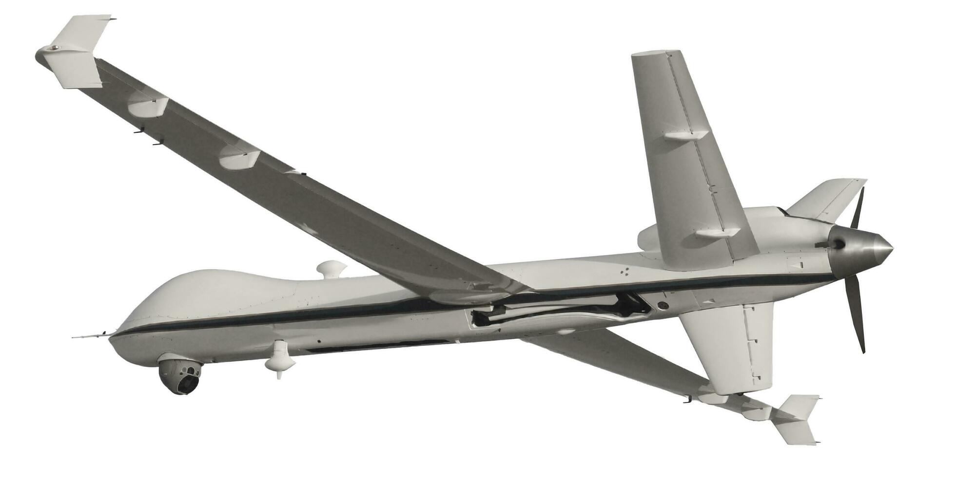 Unmanned Drone isolated on white background with clipping path. Elements of this image furnished by NASA. photo