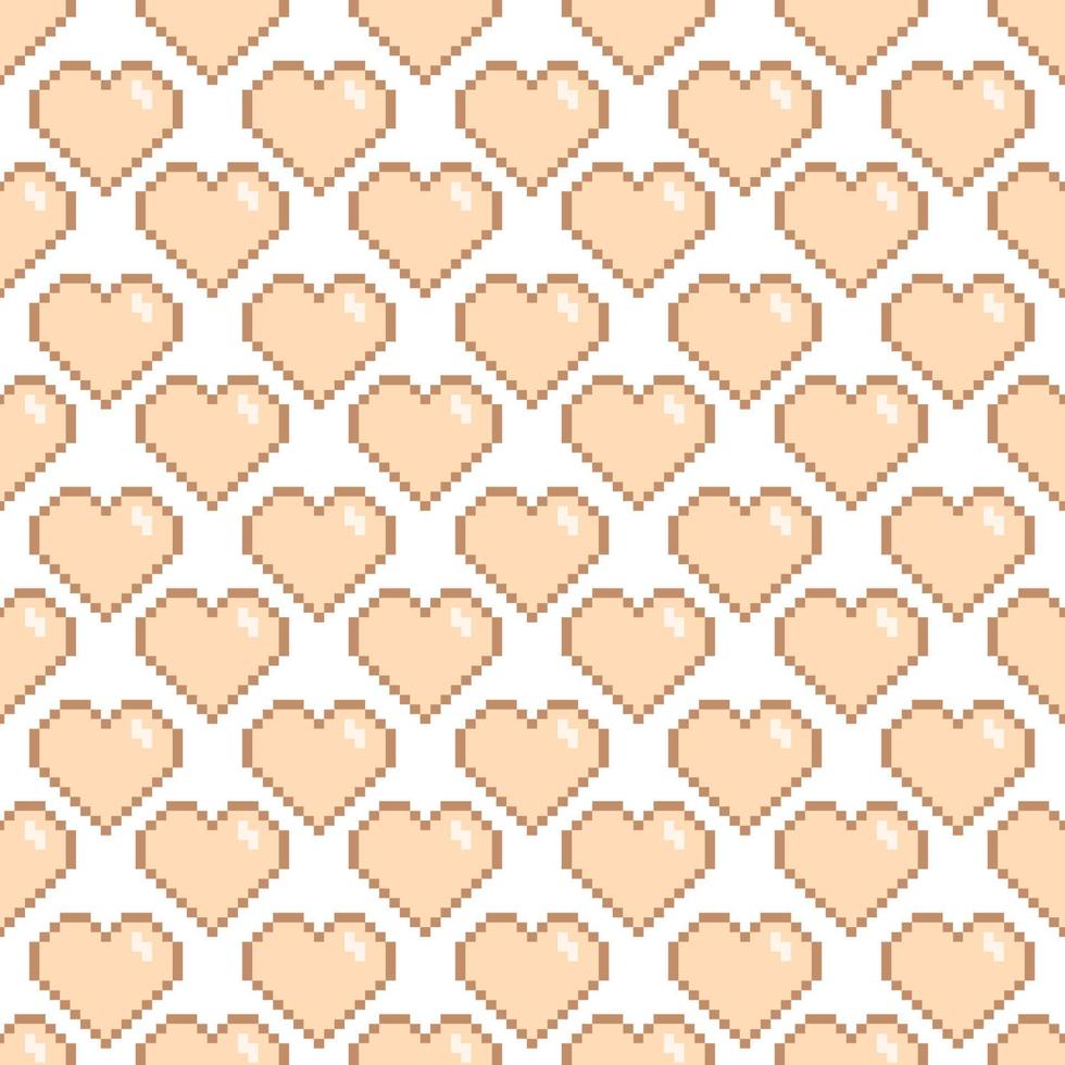 patrón transparente de vector de corazones. fondo de píxeles amor. Día de San Valentín.