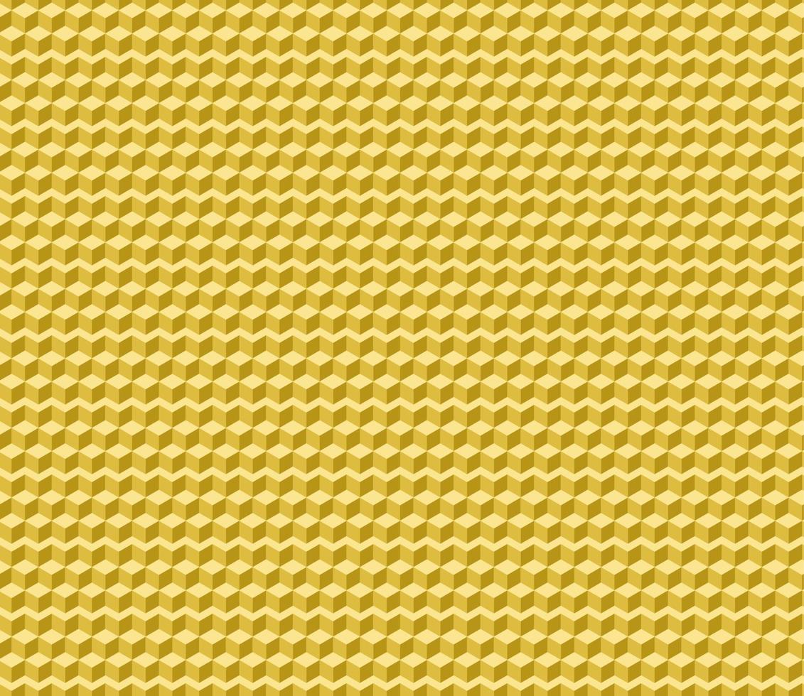 Vector isometric pattern. Yellow cubes. Bright monochrome geometric background.