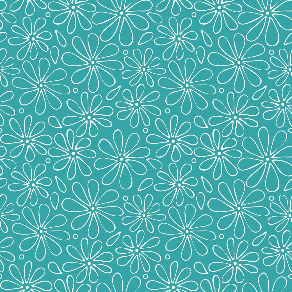 patrón natural vectorial sin costuras. estampado floral de contorno claro. fondo de niños vector