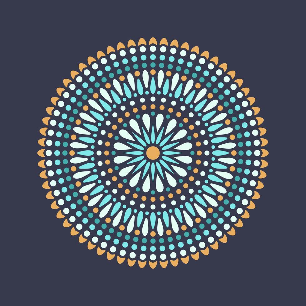 Dot painting meets mandalas. Aboriginal style of dot painting and power of mandala. Decorative flower vector