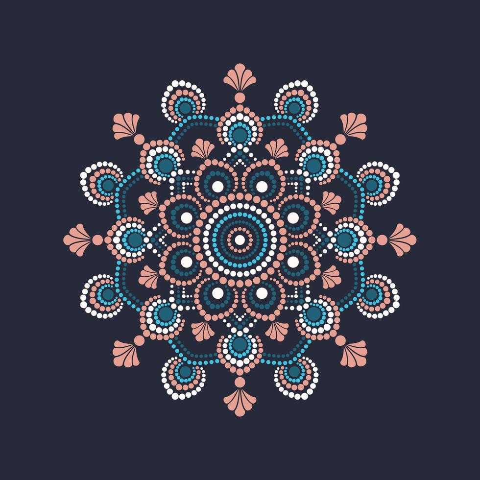 Vector dot painting mandalas. Aboriginal style of dot painting
