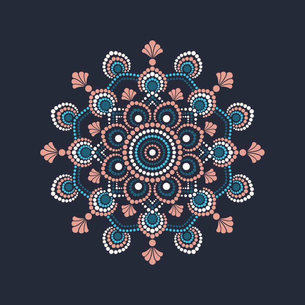 mandalas de pintura de puntos vectoriales. estilo aborigen de pintura de puntos vector