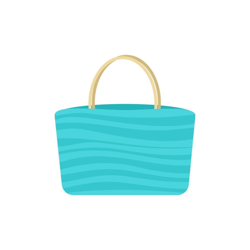 Striped Beach Bag. Vector illustration. Decorative cute element. Summer.